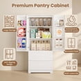 thumbnail image 3 of Pantry Cabinet, Lofka 63" Kitchen Pantry Storage Cabinet with Magnetic Doors and 9 Shelves, White, 3 of 9
