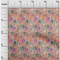 thumbnail image 2 of oneOone Velvet Dark Peach Fabric Kalamkari Fabric For Sewing Printed Craft Fabric By The Yard 58 Inch Wide, 2 of 5