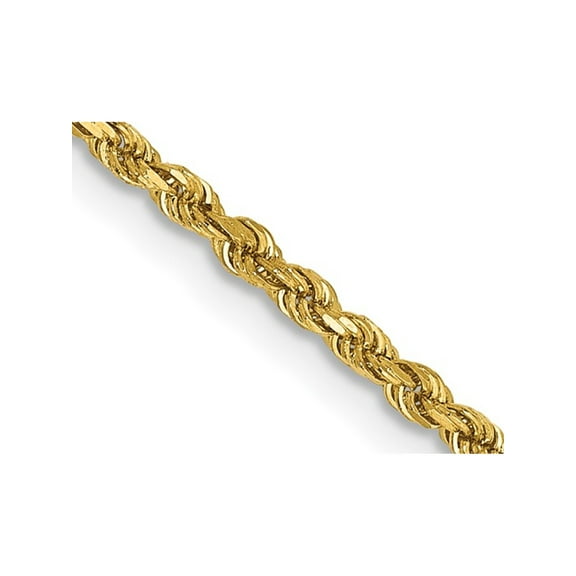 Diamond Cut Rope Chain Necklace in 14K Yellow Gold 22 inches (2.00 mm)