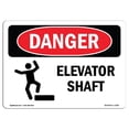 thumbnail image 1 of SignMission OS-DS-A-1218-L-1201 12 x 18 in. OSHA Danger Sign - Elevator Shaft, 1 of 1