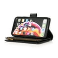 thumbnail image 2 of Allytech iPhone XR Wallet Case 6.1", 9 Cards Holder Zipper Wallet Case for Women Men Shockproof Hand Strap Full Protective Flip Stand Case Cover for  Apple iPhone XR - Black, 2 of 9