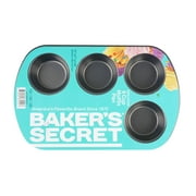 Baker's Secret Nonstick Carbon Steel Muffin Pan, 6 Cups, , Gray