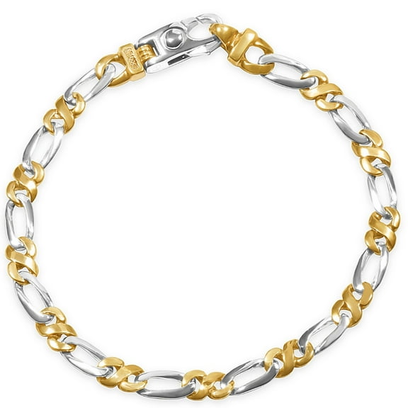 Pompeii Men's Figaro Link 14k Gold (14gram) or Platinum (23gram) 5.5mm Bracelet 8.5" (,)
