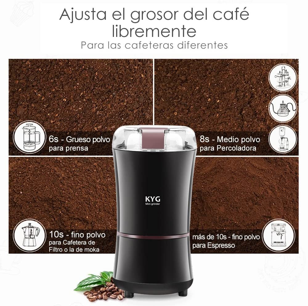 Seeds Spice Grinder Electric 300W with Stainless Steel Blades Pepper Electric Grinder for Flax Nut KYG Coffee Grinder 
