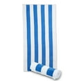 thumbnail image 2 of Royal Comfort 30x60 Terry Beach Towels Cotton Velour Cabana Stripe 100% Cotton. (2, Caribbean Blue/White), 2 of 2