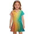 thumbnail image 2 of CCRFTGI Girls Dresses Polo Dress Size 8 Short Sleeve School Uniform Casual Sequins Print Pleated Flare Skater Polo Dresses Summer Button Collared Pique Polo Dress Yellow 9-10 Years, 2 of 5