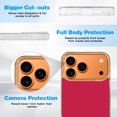 thumbnail image 6 of Case For Apple iPhone Air / 17 Pro / 17 Pro Max Series Case, Slim Thin Transparent Flexible Clear TPU Shockproof Phone Case For iPhone 17 Series, Bright Maroon, 6 of 6