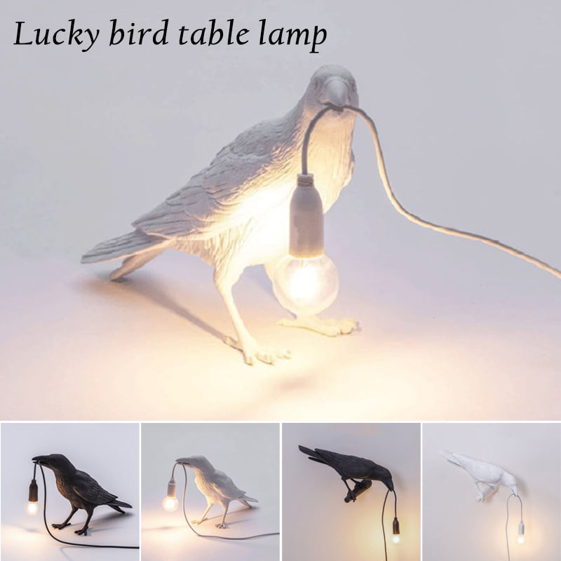 Bird Wall Lamp Light LED Table Lamps Bedroom Resin Crow Desk Lamp Bedside Light Wall Sconce Light Crow Table lamp White Table Lamp 