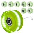 thumbnail image 1 of Unique Bargains Ensemble de 8 Roues de Patins à Roulettes, Ensemble de Roues de Croisière de Planche à Roulettes Lumineuses 58mm 82A, Vert, 1 of 7