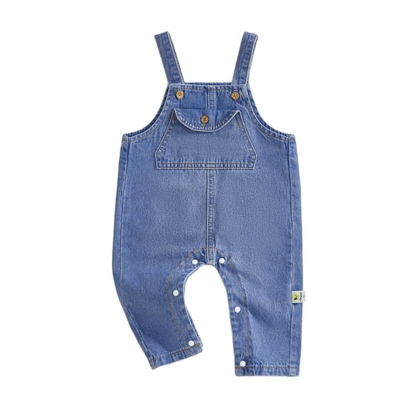 BemeyourBBs Toddler Baby Girls Boys Denim Overalls Infant Jeans Romper Bib Overall Sleeveless Solid Jumpsuit with Pocket