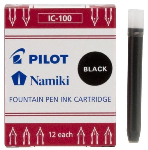 Black Ink 69100 Pilot Namiki IC100 Fountain Pen Ink Cartridge 3 Packs of 12 
