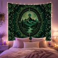 thumbnail image 2 of Mountain Landscape in Mandala Frame, Mystical Folk Art for Boho Decor Lovers, Nature Wall Art Housewarming Gift Tapestry Wall Hanging for Bedroom and Living Room, 2 of 7