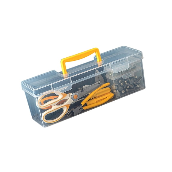 Clear Plastic Tool Storage Box With Handle For Hardware Accessories Large Capacity Thickened Plastic Handheld Toolbox