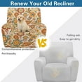 thumbnail image 4 of Garronmavis Retro Hippie Floral Recliner Couch Cover Small Lazy Boy Recliner Covers Stretchy Washable 1 Seat Lazyboy Covers with Elastic Bottom Protector Yellow, 4 of 7