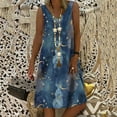 thumbnail image 1 of LOVZFMLL Robes Femmes Décontractées Imprimées Robe Débardeur Plage Col en V Poche Sans Manches Robes de Costume, 1 of 5