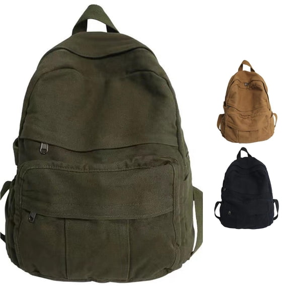 Ticikt Canvas Backpack for Women & Men, Retro Basic Backpack for High School/College Students Travel Laptop Bag