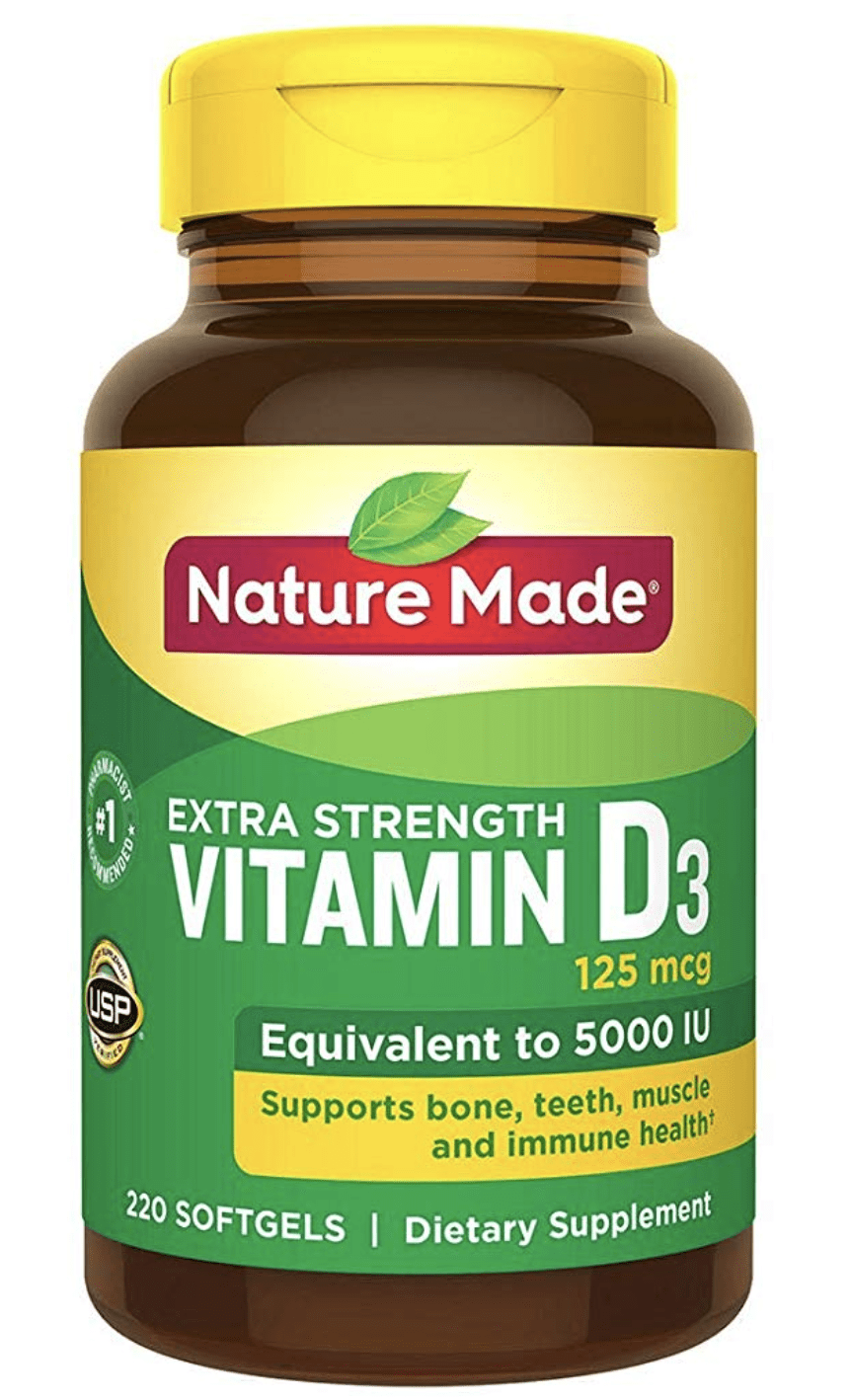 Nature Made Vitamin D-3 5000IU 220 Count Softgels - Walmart.com