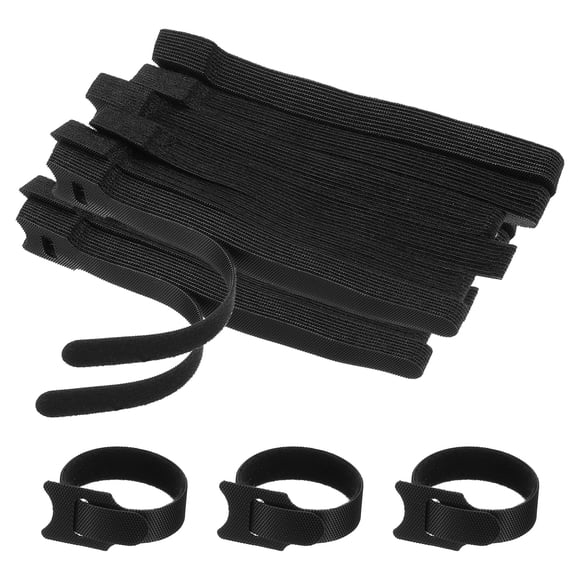 Bridas de Cable Reutilizables, Organizador de Cuerda Ajustable de Gancho y Bucle Negro 130