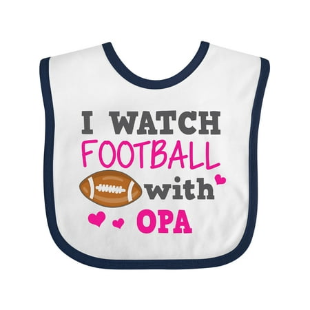 

Inktastic I Watch Football with My Opa Gift Baby Girl Bib