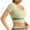 Green, variant on AherBiu Workout Tops for Women Cropped Short Sleeve Slim Fitted Crewneck Athletic Sports T Shirts