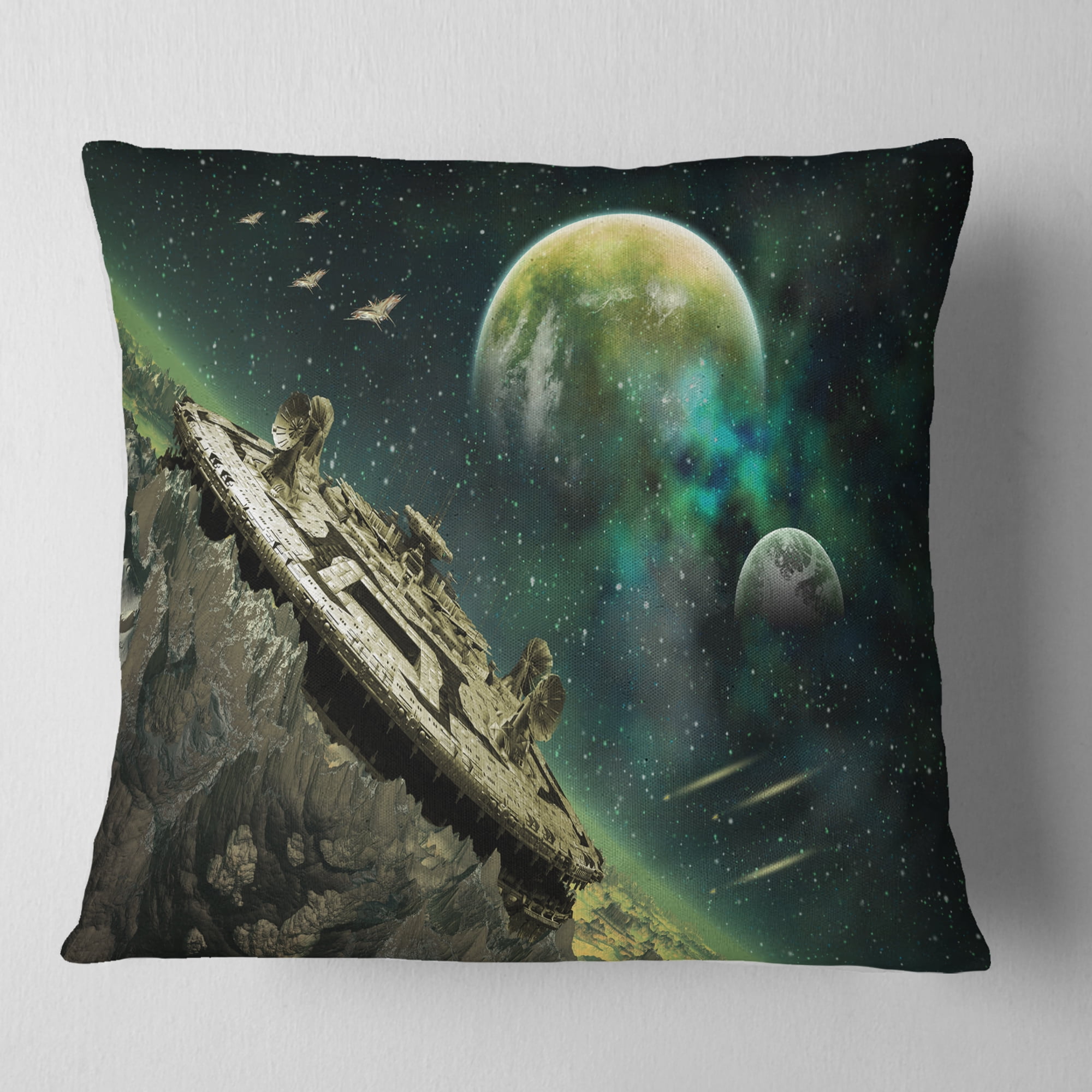 Designart Alien Planet - Abstract Throw Pillow - 18x18