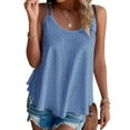 thumbnail image 2 of UVN Spaghetti Strap Tank Tops for Women Summer Sleeveless Tops Eyelet Embroidery Flowy Shirts Scoop Neck Loose Cami, 2 of 8