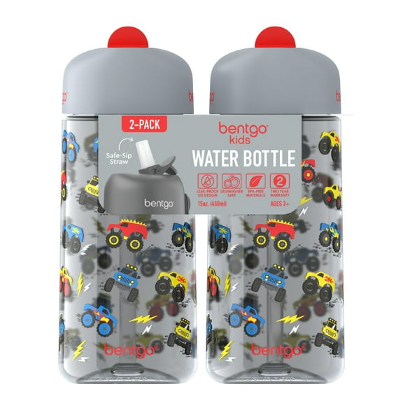 Bentgo Kids Water Bottle (2-Pack) - Trucks