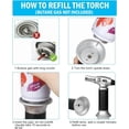thumbnail image 5 of TIFOR Butane Torch S400, Refillable Kitchen Torch Lighter, Fit All Butane Tanks Blow Torch with Safety Lock and Adjustable Flame for Desserts, Creme Brulee, and Baking—Butane Gas Is Not Included, 5 of 7