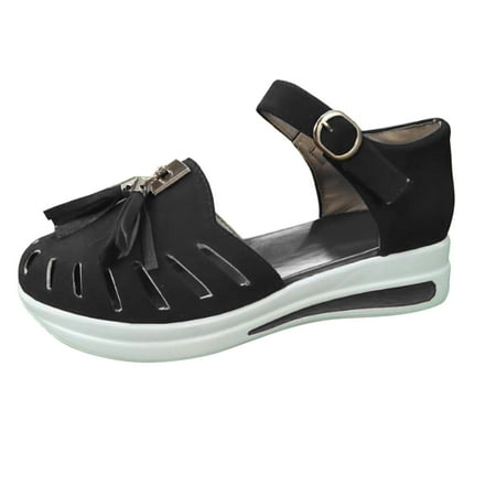 

TUOBARR Wedge Platform Sandals Women s Sport Athletic Sandals Outdoor Hiking Sandals Black