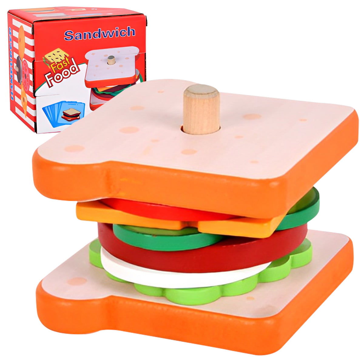 Rebrilliant Burger Arched Kid Combo Wood Hanger (Set of 25)