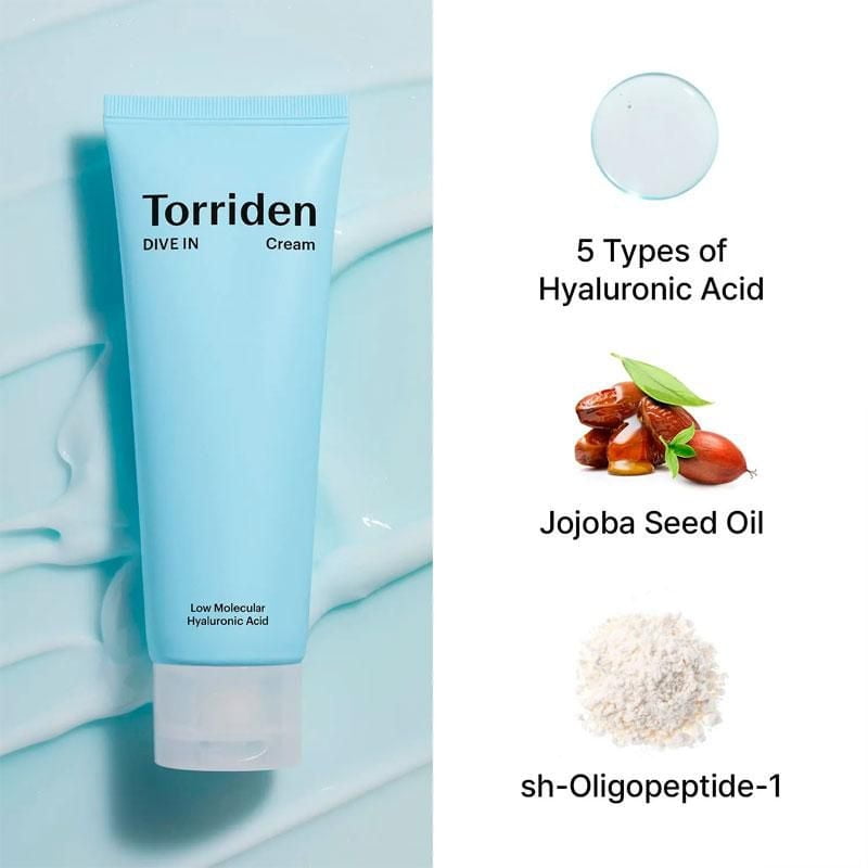 Torriden Dive-In Crème à l'acide hyaluronique de faible poids moléculaire 80 ml