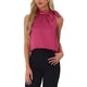 thumbnail image 1 of INSPIRAR CHIC Blusas de Trabajo Sin Mangas de Satén para Mujeres con Lazo en el Cuello Color Sólido S Rosa Fucsia, 1 of 5