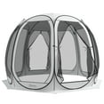 thumbnail image 1 of Outsunny 11' x 11.5' Screen Tent, Pop Up Gazebo with 2 Doors, Cream White, 1 of 10