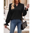 thumbnail image 4 of Alsol Lamesa Womens Long Sleeve Fall Tops Dressy V Neck Knit Top Casual 2023 Trendy Tshirts Blouses Shirts for Women, 4 of 6