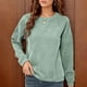 thumbnail image 1 of Sentuca - Camiseta de cuello redondo para mujer, manga larga, informal, color verde menta, talla M, 1 of 6