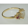thumbnail image 5 of LBG 10k Yellow Gold Real Genuine Opal, Pink Tourmaline & Simulated CZ Womens Band Ring - Size 12, 5 of 6