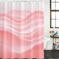 thumbnail image 2 of Pink Striped Shower Curtain, Waterproof Shower Curtains for Bathroom, Modern Abstract Art Wave Moire Gradient Washable Fabric Bathtub Curtain Set Bath Decor with 12 Hooks 72"x78", 2 of 8