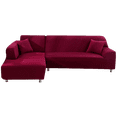 thumbnail image 2 of SHANNA Sectional Couch Covers, L Shape Sofa Covers for 3 Cushion Couch, Anti-Slip Stretch Elastic Universal Sectional Slipcovers for Sectional Sofa L Shape (Burgundy Solid), 2 of 6