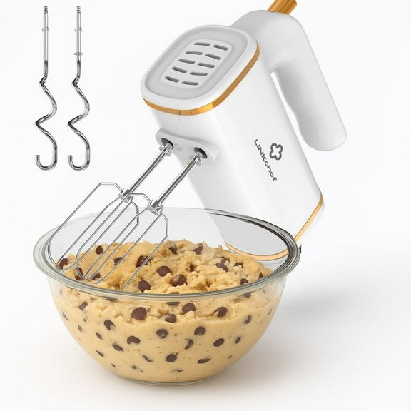 LINKChef Electric Hand Mixer, 5 Speed & Turbo Electric Mixer, Mixers for Kitchen (White)