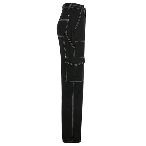 Jeans Femme Baggy Taille Haute - Coupe Large Et Confortable, Style Hip Hop Y2K, En Coton Et Polyester Stretch, Parfait Pour Le Quotidien Décontracté