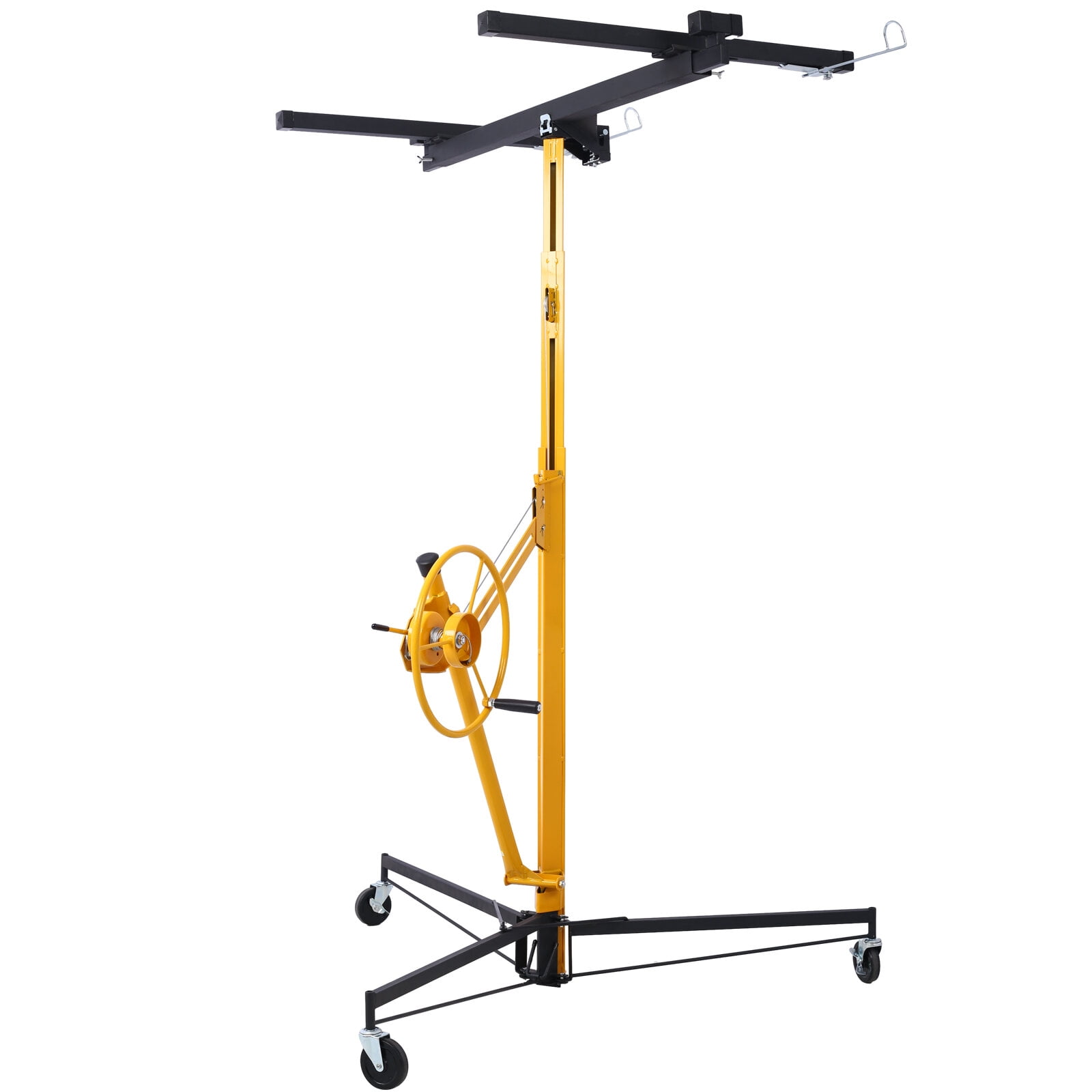 Drywall Lift Panel 11' Lift Drywall Panel Hoist Jack Lifter, BLACK+YELLOW,