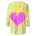thumbnail image 5 of Deals 3/4 Length Sleeve Womens Tops for Valentines Day Shirts Cute Tie-Dye Heart Plus Size Basic T-Shirts, 5 of 5