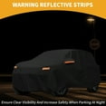 thumbnail image 3 of Funda para auto impermeable para todo clima, protección exterior completa contra el sol y la lluvia, con tiras reflectantes, negra para Mazda CX-5, 3 of 5