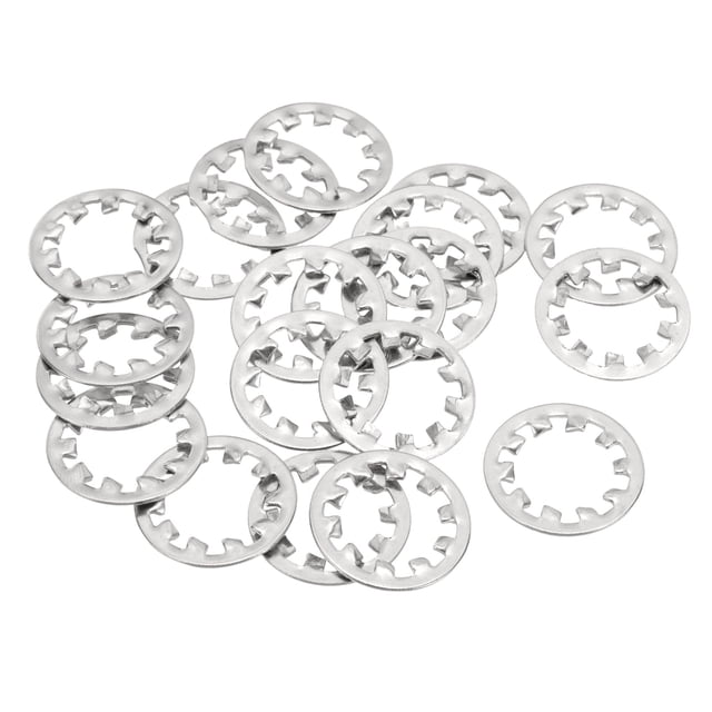 Uxcell Internal Tooth Lock Washers, Stainless Steel Serrated Locking Washers Assortment Kit for Mechanical 20 14.5 mm