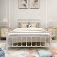 thumbnail image 2 of Metal Full Bed Frame White Color,No Box Spring,Easy Assembly, 2 of 6