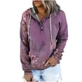 thumbnail image 2 of Aloohaidyvio Hoodies,Womens Fashion Printed Pocket Sweatershirt Long Sleeve Casual Button Hoodies, 2 of 6