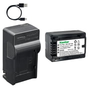 Kastar 1-Pack Battery and AC & USB-C Charger Compatible with VBT190 VBT380 Camera for Panasonic HC-V110 V130 V160 V250 V270 V380 V520 V550 V720 V750 V770 V800 VX870 WX970 WXF990 Camcorder