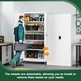 thumbnail image 4 of Letaya Metal Garage Storage Cabinets with Lock Door and Adjustable Shelves, Steel Tool Cabinets for Home,Office,Warehouse Organisieren (White, 75" H), 4 of 8