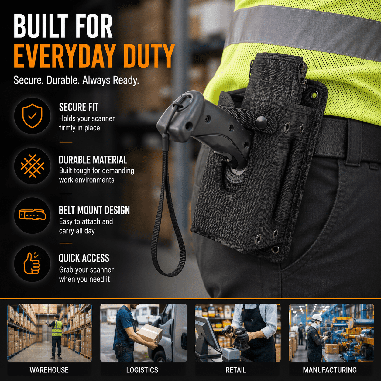 Mountable Holster for Zebra MC9300 Gun