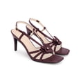 thumbnail image 3 of BLISSFUL STEP Square Toe High Sandal Strappy Heeled Stiletto Heels Sandals for Women Burgundy (Size 6.5), 3 of 7